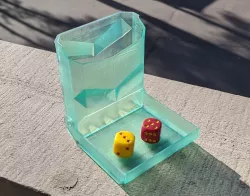 Single print hinged dice tower for resin printer