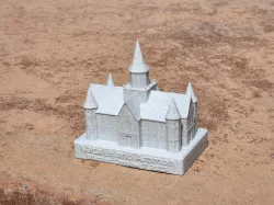 Temple with slab and nameplate