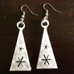 Triangle Flower Earrings