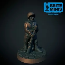 WW2 US Infantry 28mm (supportless, FDM friendly)