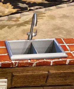 Barbie sink overmount curved top w/faucet