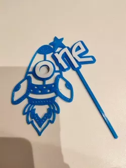 Cake Topper One year with rocket