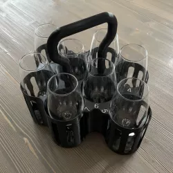 Carrier for 8 wine/beer tasting glass