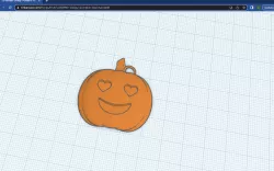 Cute Pumpkin Keychain With Heart Eyes