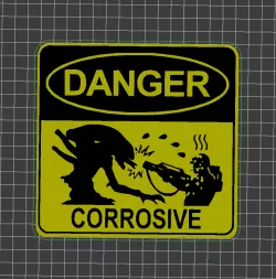 Danger - corrosive - wall sign