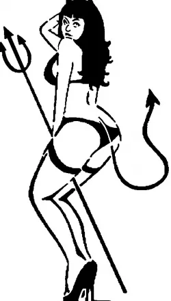 Devil Girl stencil 3