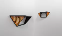 Floating Honeycomb Display Shelves