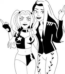 Harley Quinn and Poison Ivy stencil 4