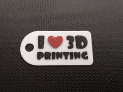 I love 3D printing keychain / klíčenka