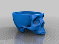 (mesh repaired) Skull Hanging Planter