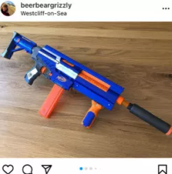 Nerf Alpha Trooper pump grip & picatinny rail
