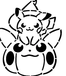 Pikachu stencil 12