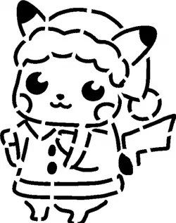 Pikachu stencil 13