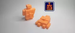 Print-in-place Copper Golem keychain Minecraft