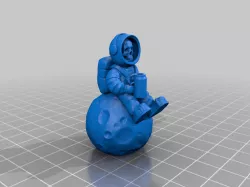 Skeleton astronaut sitting on the moon Drinking Coffee