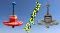 Spinning top toy with coil - 3D printed