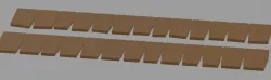 Strip of roof shingles, even and uneven, for building model houses.