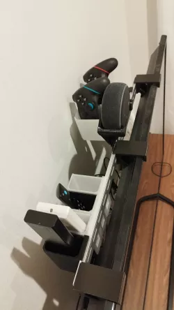 TV top remote holder using DIN Rail