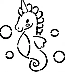 Unicorn Seahorse stencil