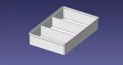2x3 units, half height, 1x3 grid Stackable Insertbox