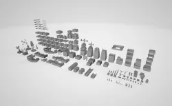 7000 Wargaming Modular SciFi City System (Subset)