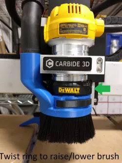 Adjustable Height CNC Dust Shoe for DeWalt 611 