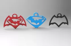 batman vs superman keychain/necklace/earrings