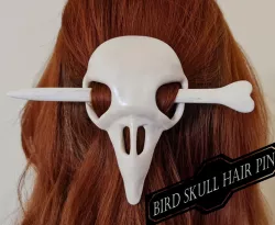 Bird skull hair pin