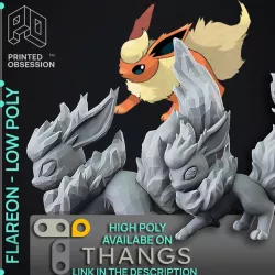 Flareon - Pokemon - Low Poly Fan Art