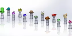 Game Pieces with Interchangeable Hats