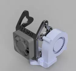 Hotend fan mount for Bondtech LGX with Slice Engineering Copperhead