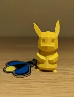 Low poly Pikachu Geocaching travel bug buddy