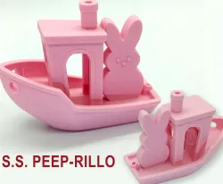 Marshmallow Bunny Peep 3D Benchy (S.S. Peep-rillo)