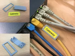 Parametric Cable Label / Tag holder for Ethernet, network, USB, PC, power line cables, etc.