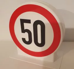 Road sign money box
