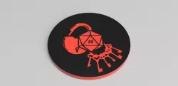 ROGUE THEMED DICE TRAY, 7 POCKETS 