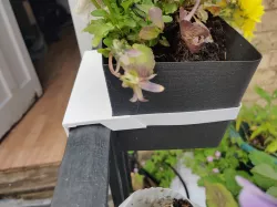 Two Part Balcony Planter - Staircase rail flower pot - include 45 degree holder