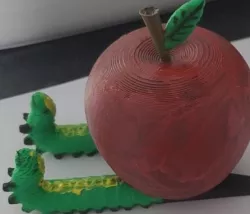 Apple with worms phone holder