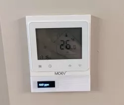 Beca thermostat with MH-Z19 CO2 sensor and SSD1306 display for Home Assistant ESPHome