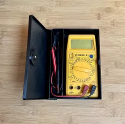 Box for multimeter with rotary lock