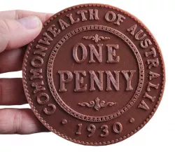 Coin coaster Australian Penny 1930