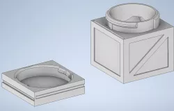 Crate with 90° snap lid and label