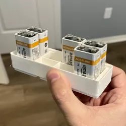 Gridfinity 1x3 block, storage for (8) 9v batteries
