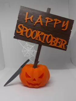 Happy Spooktober Pumpkin with LED Light
