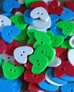 Heart-shaped button
