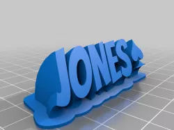 Jones sweeping text with a spade
