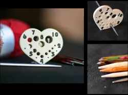Knitting Needle Gauge Heart Shape - Stricknadel Messer in Herzform