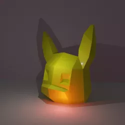 Lucky 13 Pikachu Low Poly head
