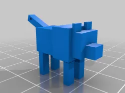 Minecraft Dog key chain