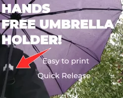 Quick Connect & Release - Hands-Free Umbrella Holder for Backpacks (Parametric)